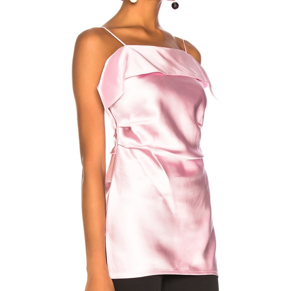 HELMUT LANG Draped Satin Top MSRP $395 - Picture 2 of 6
